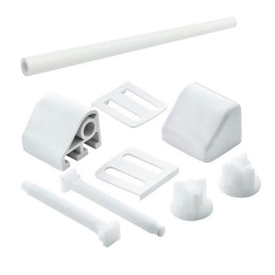 British Standard White Plastic Toilet Seat Hinge Kit - 03062130