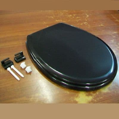 Celmac Melody Black Toilet Seat and Hinges - 02012231