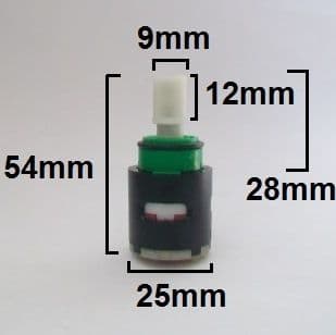Ceramic Temperature Control Tap / Shower Cartridge Closed - 620ST233