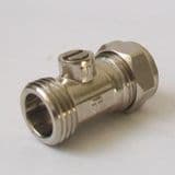 Chrome 15mm x 1/2 Flat Faced Isolation Valve - 07000001