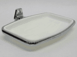 Chrome and White Bathroom Soap Dish Holder - 50103335