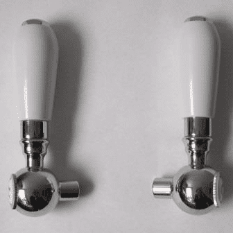 Chrome and White Lever Handles for Basin and Sink Taps - 62010181/2