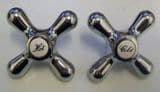 Chrome Antique Cross Top Head Tap Handles - 62010178/9