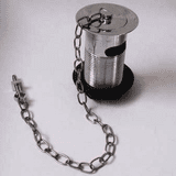 Chrome Basin Waste Slotted - Metal Plug & Chain Link - 74000741