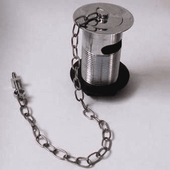 Chrome Basin Waste Slotted - Metal Plug & Chain Link
