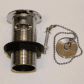 Chrome Basin Waste with Metal Plug & Chain Slotted