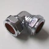 Chrome Brass 22mm Compression 90 Degree Elbow - 25442200