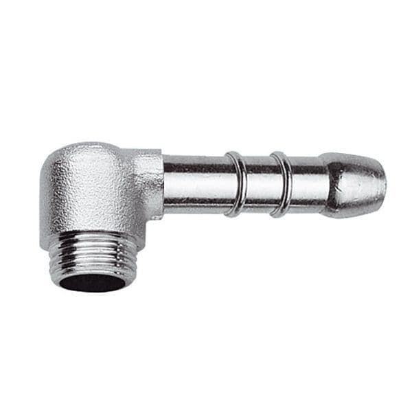 Chrome Brass Angled 1/2 inch Male Thread Hose Tail - 07000114
