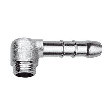 Chrome Brass Angled 1/2 inch Male Thread Hose Tail - 07000114