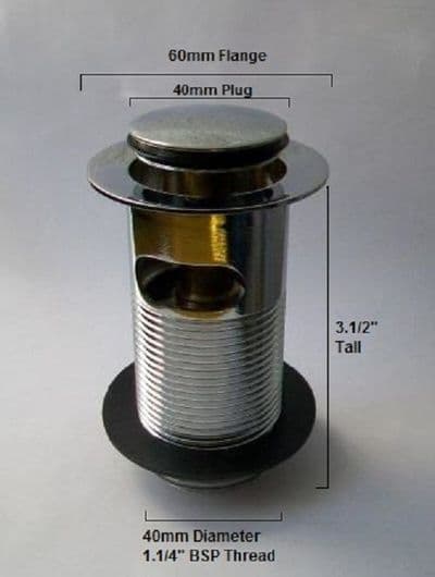 Chrome Brass Slotted Clicker Click Clack Basin Waste