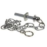 Chrome Chain Link Basin Plug Chain and Stay 26cm - 74000050