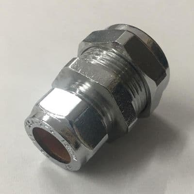 Chrome Compression 15mm x 22mm Reducing Coupling - 24000010