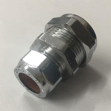 Chrome Compression 15mm x 22mm Reducing Coupling - 24000010