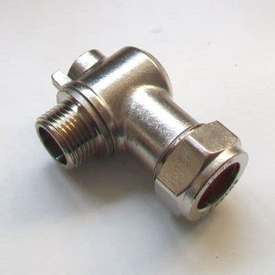 Chrome Flat Faced 15mm x 3/8 Angled Isolation Valve - 07000021