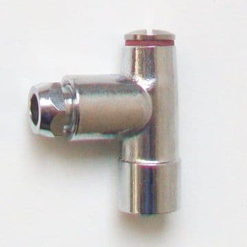 Chrome Gas Fire Restrictor Elbow 1/4 x 8mm - 07001030
