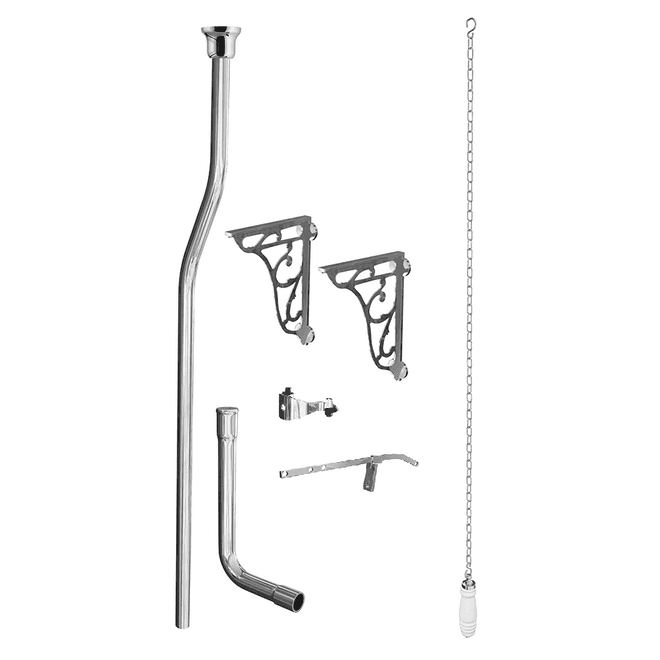 Chrome High Level Toilet Cistern Flush Pipe Kit - 08000231
