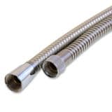 Chrome Large Bore Shower Hose Small Nut 1.5M - 50600256