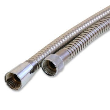Chrome Large Bore Shower Hose Small Nut 1.5M - 50600256