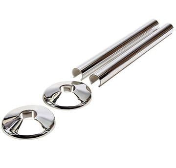 Chrome Pipe Cover & Shroud Pack 200mm - 54015224