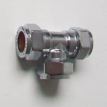 Chrome Plated 15mm Compression Equal Tee - 25501500