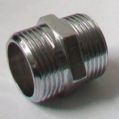 Chrome Plated Brass Male Nipple 3/4 inch BSP - 25940200