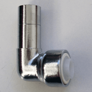 Chrome Pushfit 15mm to 10mm Reducing Spigot Elbow