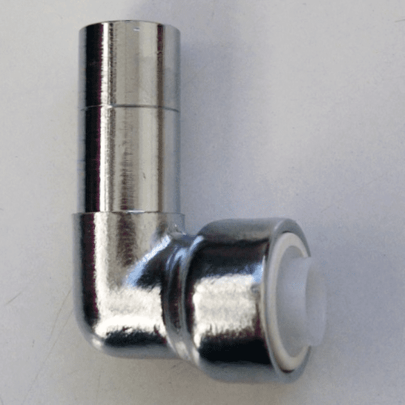 Chrome Pushfit 15mm to 10mm Reducing Spigot Elbow