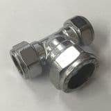 Chrome Reducing Compression Tee 15mm x 15mm x 22mm - 2550A225