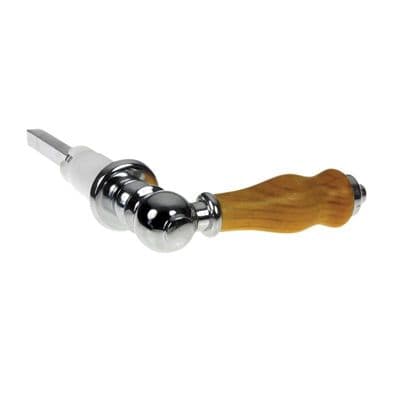 Chrome Toilet Cistern Lever with Pine Wood Handle - 08008631
