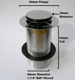 Chrome Unslotted Click Clack Clicker Basin Waste - 86000013