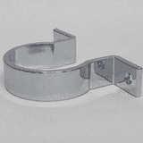 Chrome Wall Bracket Pipe Clip for 42mm Pipe - 68000003