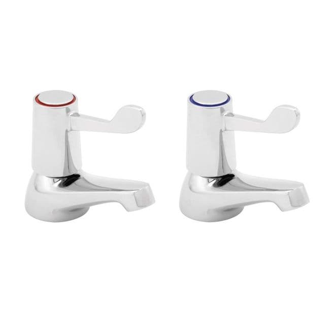 Contract Ceramic Disc Chrome Lever Bath Pillar Taps - 58000030