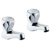 Contract Full Turn Chrome Bath Pillar Taps - 58000024