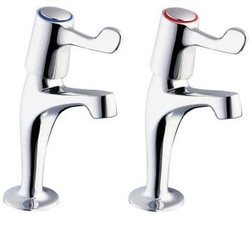 Contract Lever Chrome Kitchen Sink Pillar Taps - 58000039