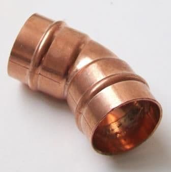 Copper Solder Ring 45˚ Obtuse Bend 22mm - 28212200