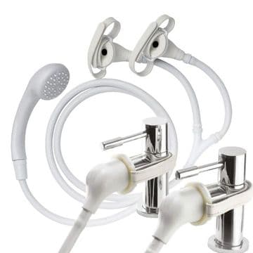 Croydex Secura Bath / Basin Pillar Tap Push On Shower Set - 54001820