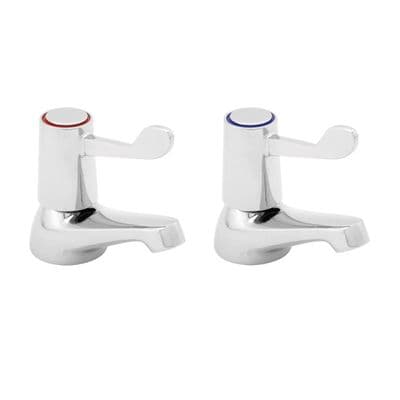 Deva Ceramic Disc Extended Lever Basin Pillar Taps - 58000045