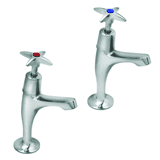 Deva Cross Handle Kitchen Sink Pillar Taps - 58KE109C