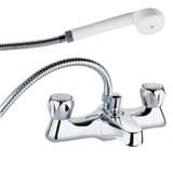 Deva Full Turn Chrome 2 Hole Bath Shower Mixer Tap - 58000025