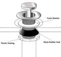 Dudley Basin Waste Seal Tapered Washer Sealing Kit - 74001042