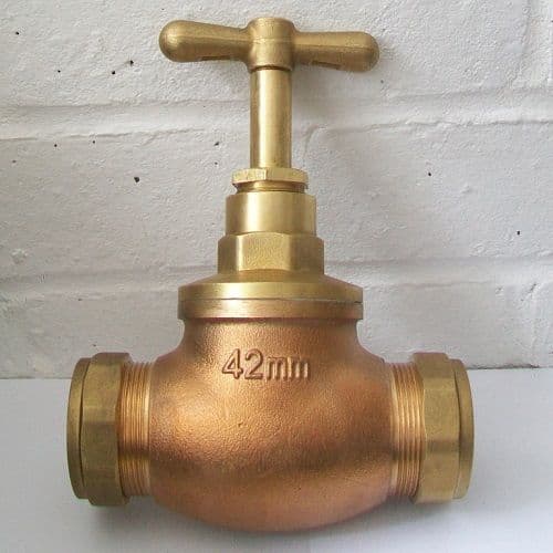 DZR Brass 42mm Compression Stop Cock - 07001640