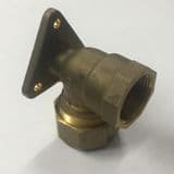 DZR Brass MDPE Bib Tap Wall Plate Elbow 3/4 x 25mm - 18582500