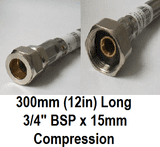 Flexible Bath Tap Connector 3/4 to 15mm Pipe Compression - 54000577