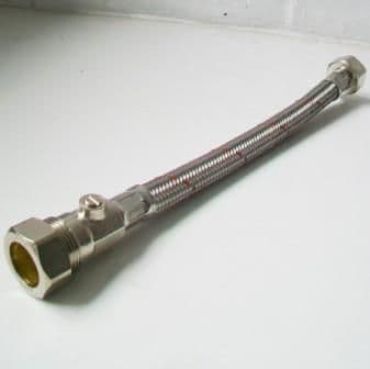 Flexible Bath Tap Connector 3/4 x 22mm Isolation Valve - 54000542