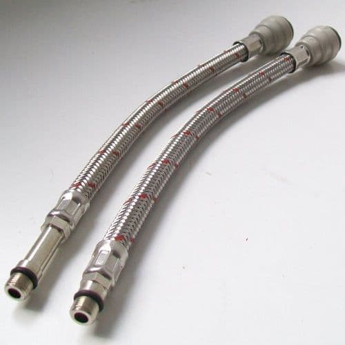 Flexible Monobloc Connector Push Fit Tap Tails M10 M12 300mm