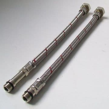 Flexible Monobloc Tap Tail Connectors 1/2 Nut  M10 - M12 300mm