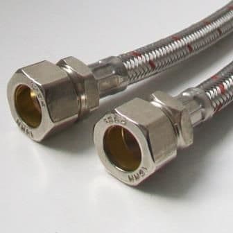 Flexible Monobloc Tap Tails 15mm Compression M10 or M12 300mm
