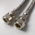 Flexible Monobloc Tap Tails M10 - M12 15mm Compression 500mm