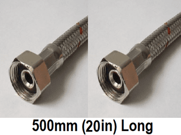 Flexible Toilet Inlet Connector 1/2 x 1/2 Female to Female 500mm - 54000810