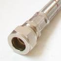 Flexible Toilet Inlet Connector Bent 15mm Compression 300mm - 54000013